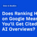 Does Rating Larger on Google Imply You will Get Cited in AI Overviews?