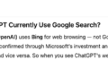 ChatGPT Undoubtedly Makes use of Google to Search the Internet