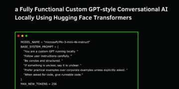 The right way to Construct a Absolutely Practical Customized GPT-style Conversational AI Domestically Utilizing Hugging Face Transformers