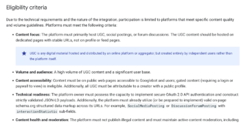 Google’s UGC Recent Information Program
